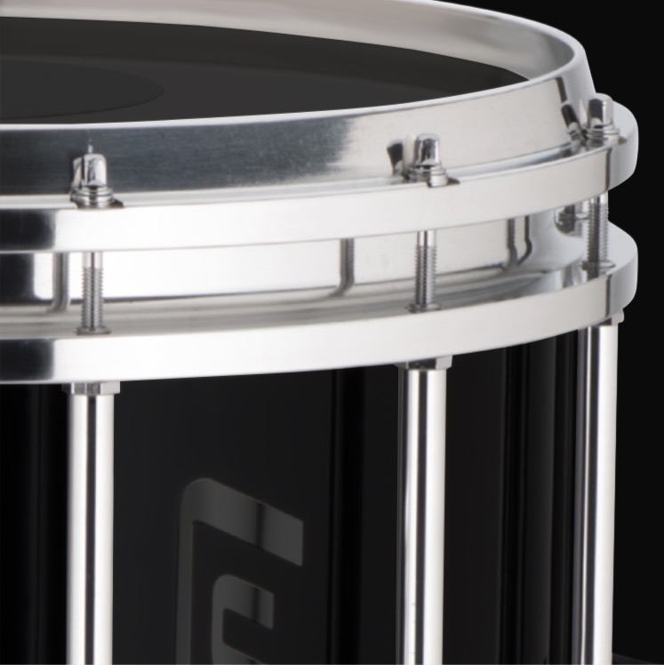 drum with polished aluminum finish